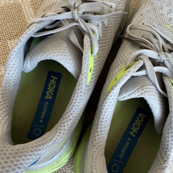 Hoka Clifton 9 Running Shoes Gray Blue Lime Men’s Size 12D - Picture 8 of 10